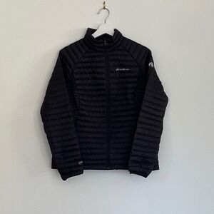 Eddie Bauer First Ascent Ignitelite Stretch Down Jacket Black Womens PM 0493